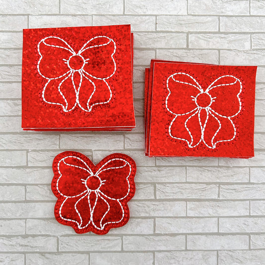 Destash - Sparkle Red Coquette Bow Feltie