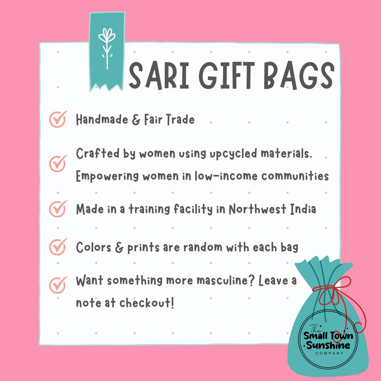 Gift Wrapping || Upcycled Sari Drawstring Gift Bags