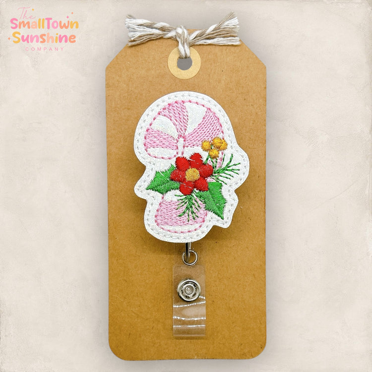 Festive Candy Cane Badge Topper