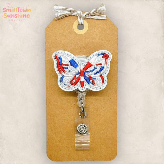 Patriotic Butterfly Badge Topper