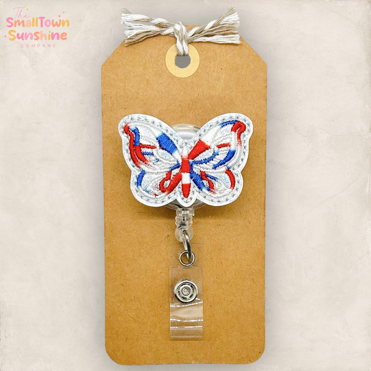 Patriotic Butterfly Badge Topper