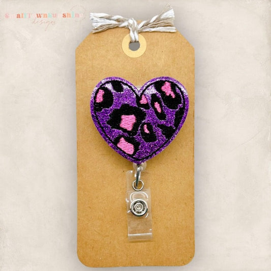 Cheetah Heart Badge Topper