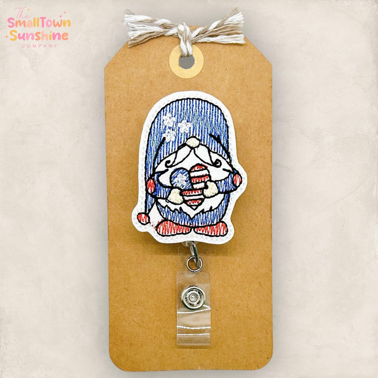 Patriotic Gnome Badge Topper