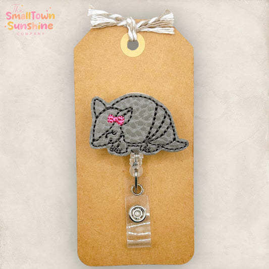 Grey Armadillo Badge Topper
