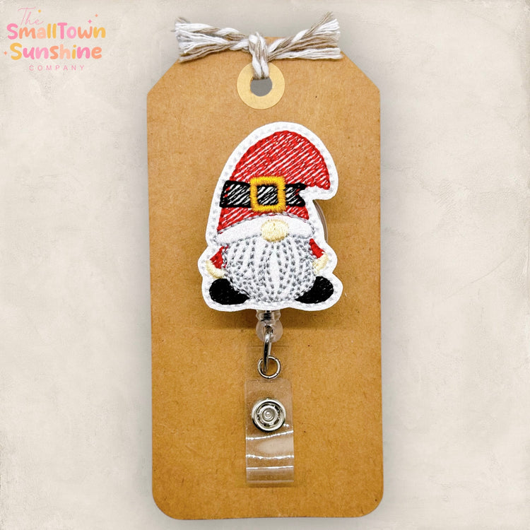 Santa Gnome Badge Topper