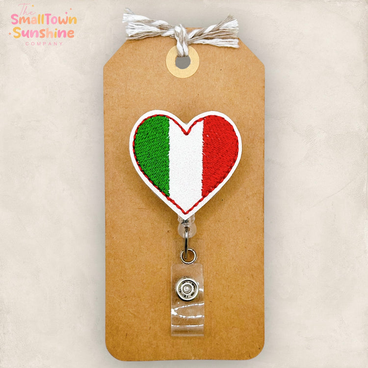 Mexican Flag Heart Badge Topper