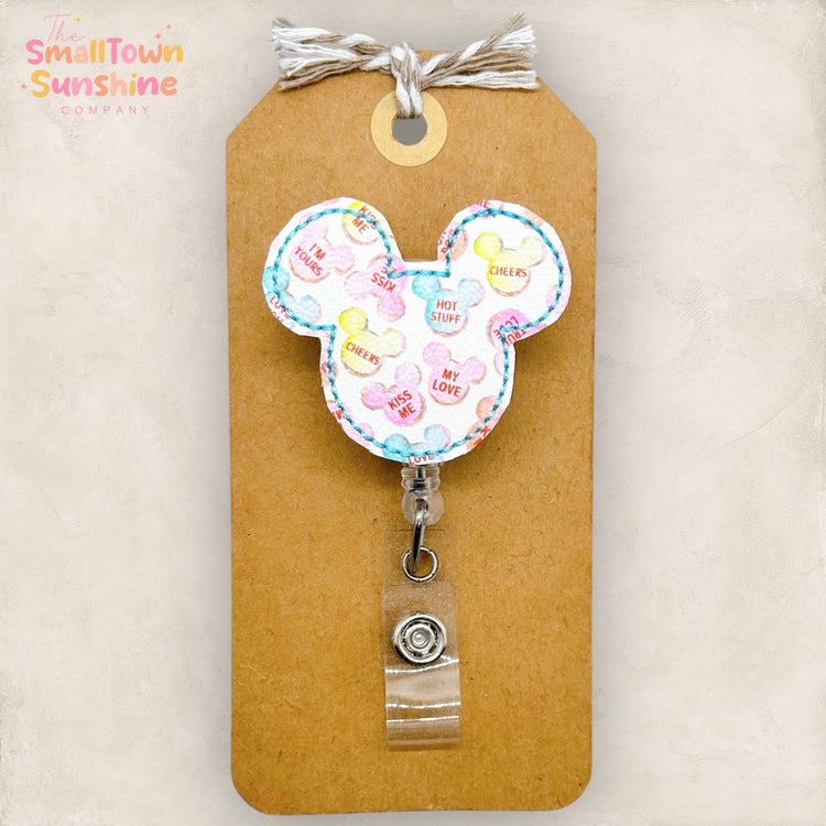 Conversation Heart Mouse Badge Topper