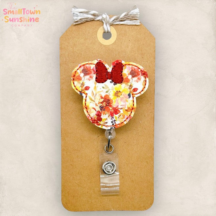 Fall Floral Mouse Badge Topper