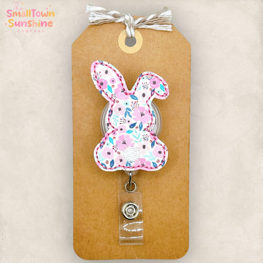Pastel Floral Bunny Badge Topper