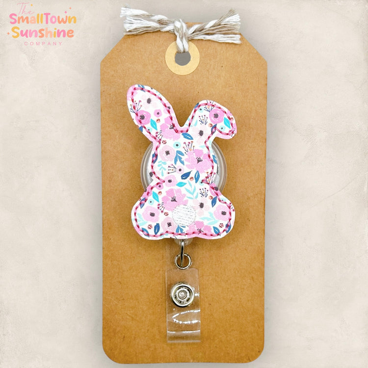 Pastel Floral Bunny Badge Topper