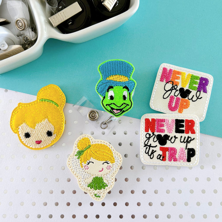 Never Grow Up Badge Toppers