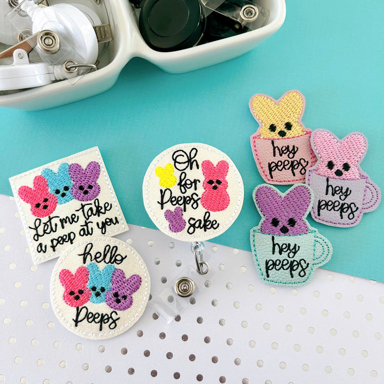 Funny Easter Marshmallow Badge Toppers