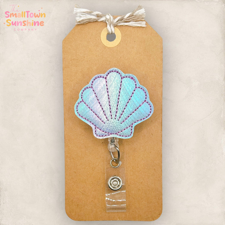 Iridescent Seashell Badge Topper