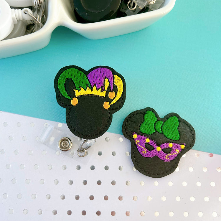 Mardi Gras Mouse Badge Toppers