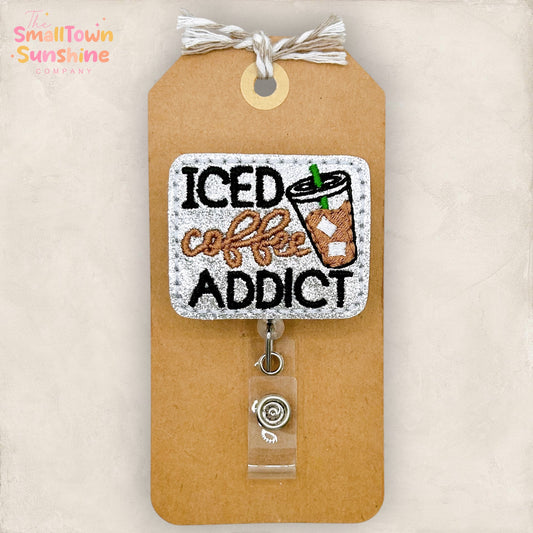 Iced Coffee Addict Badge Topper