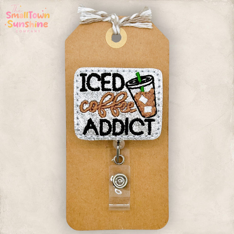 Iced Coffee Addict Badge Topper