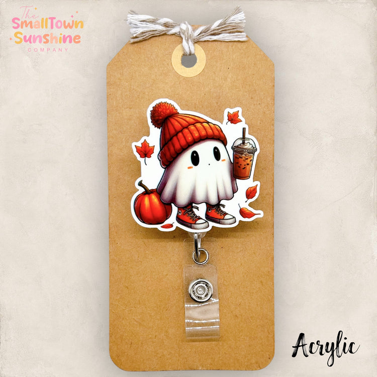 Cozy Fall Ghost Badge Topper