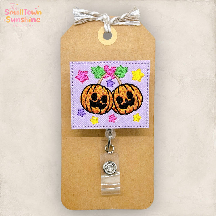 Pumpkin Cherries Badge Topper