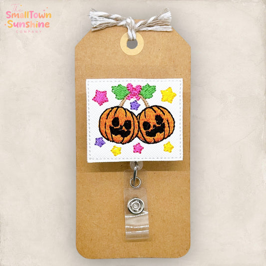 Pumpkin Cherries Badge Topper