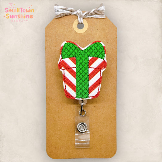 Chevron Christmas Present Badge Topper