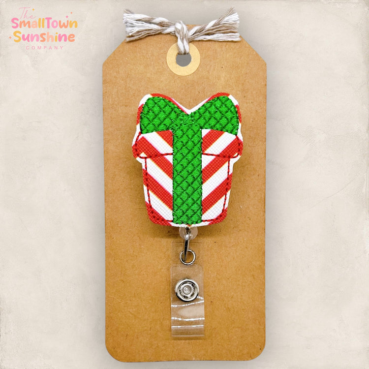 Chevron Christmas Present Badge Topper