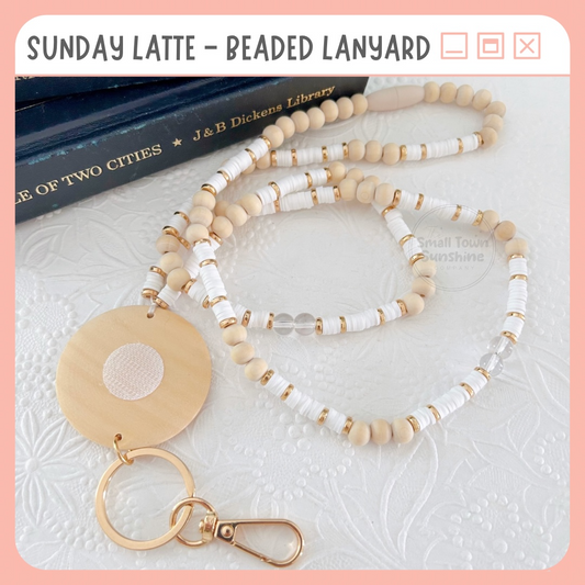 Beaded Lanyard for Removable Badge Toppers | SUNDAY LATTE