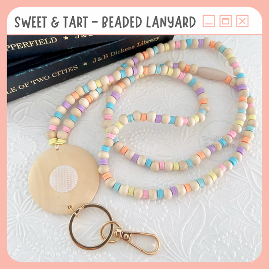 Beaded Lanyard for Removable Badge Toppers | SWEET & TART
