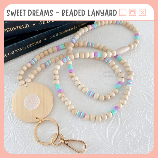 Beaded Lanyard for Removable Badge Toppers | SWEET DREAMS
