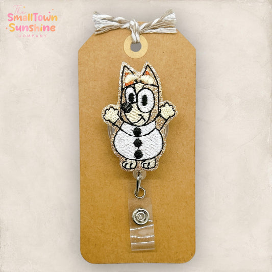 Snowman Dog Badge Topper