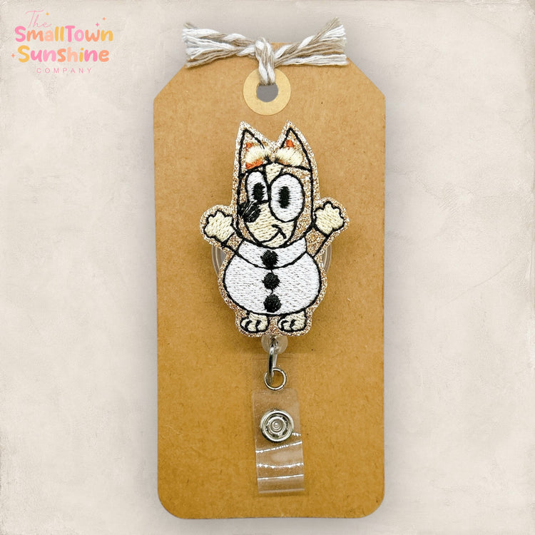 Snowman Dog Badge Topper