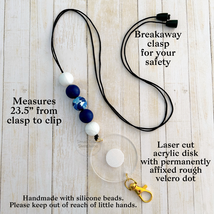 Partially Beaded Lanyard for Removable Badge Toppers | OCEAN BREEZE
