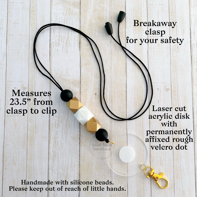Partially Beaded Lanyard for Removable Badge Toppers | THE LUXE