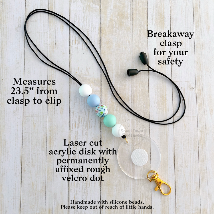 Partially Beaded Lanyard for Removable Badge Toppers | GARDEN PARTY
