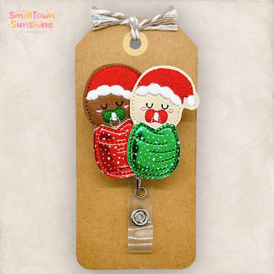 Diverse Christmas Babies Badge Topper