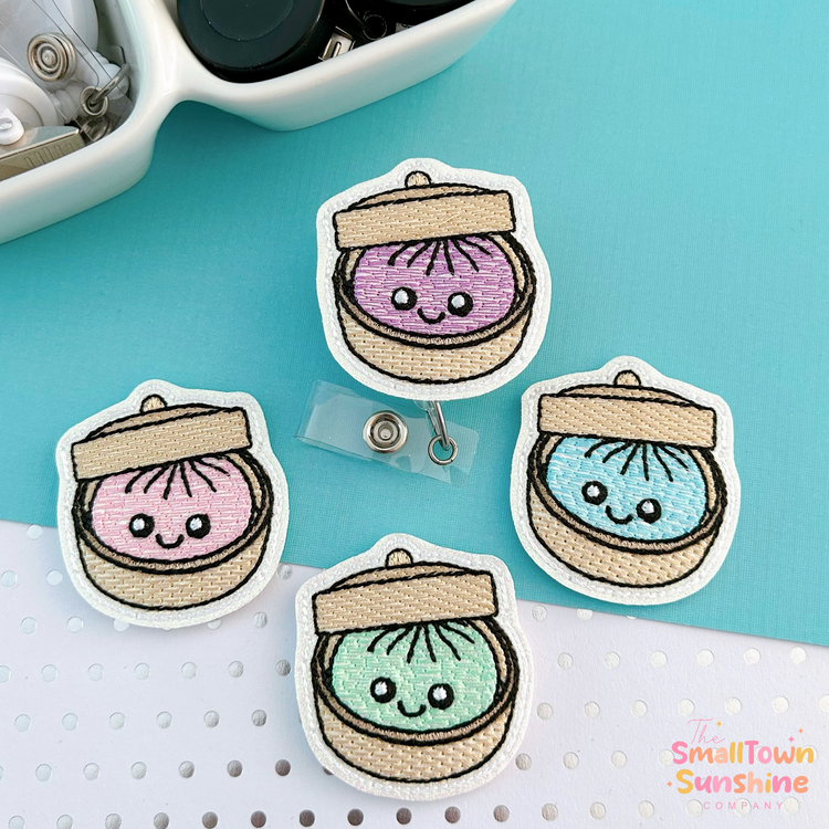 Steamer Basket Dumpling Badge Toppers