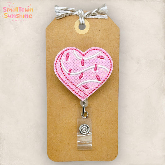 Pink Valentine Cake Badge Topper