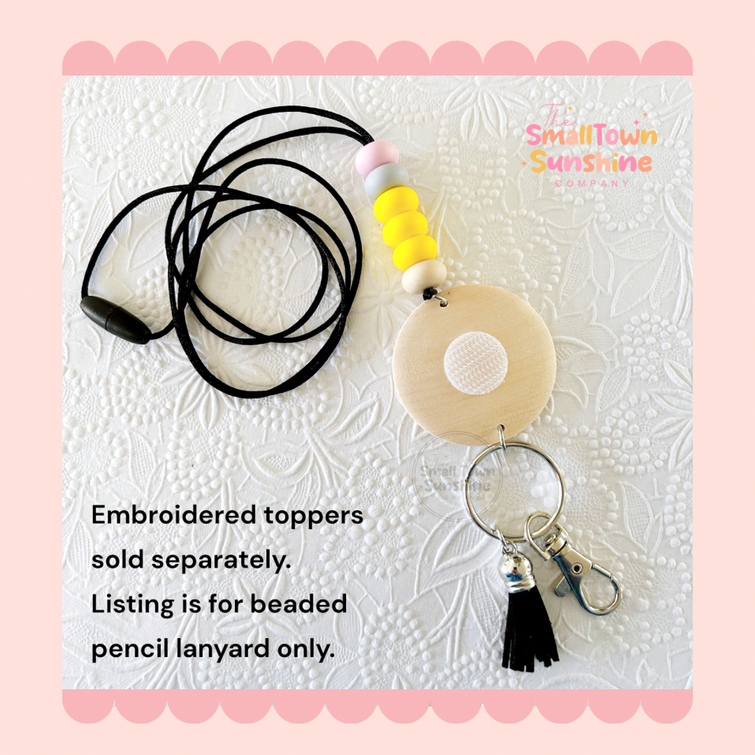 Pencil Beaded Lanyard for Removable Badge Toppers