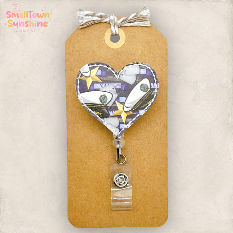 Navy Heart Badge Topper