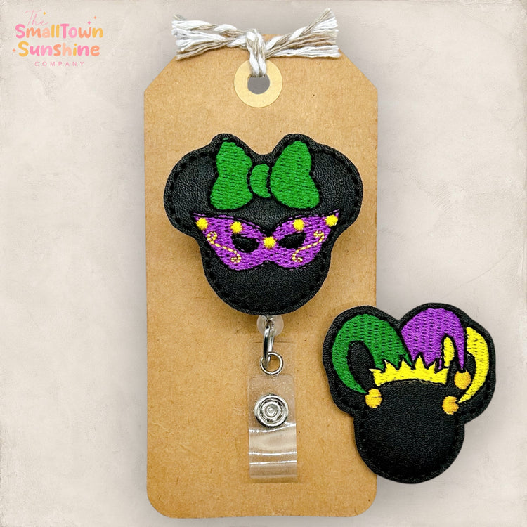 Mardi Gras Mouse Badge Toppers