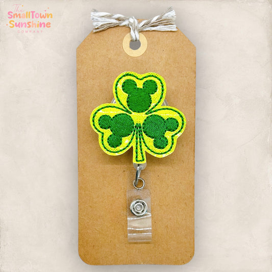 Hidden Mouse Shamrock Badge Topper