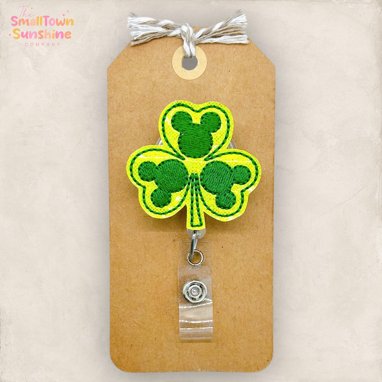 Hidden Mouse Shamrock Badge Topper