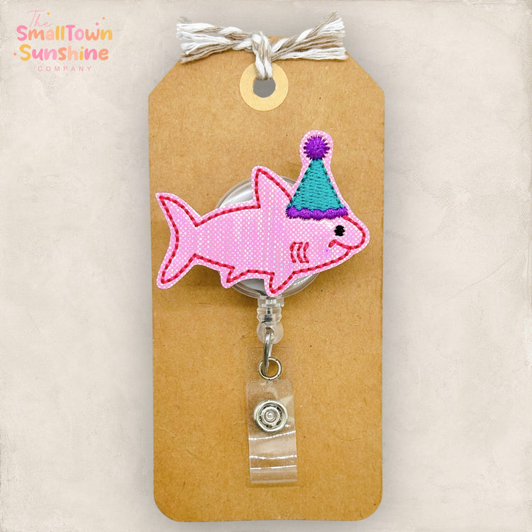 Pink Birthday Shark Badge Topper | EXCLUSIVE