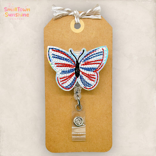 Patriotic Butterfly Badge Topper