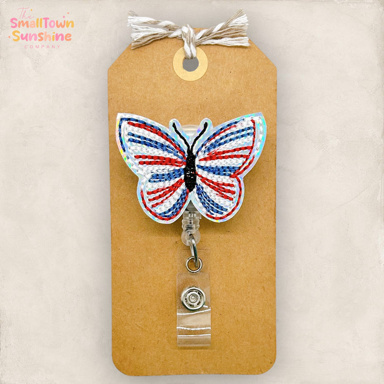 Patriotic Butterfly Badge Topper
