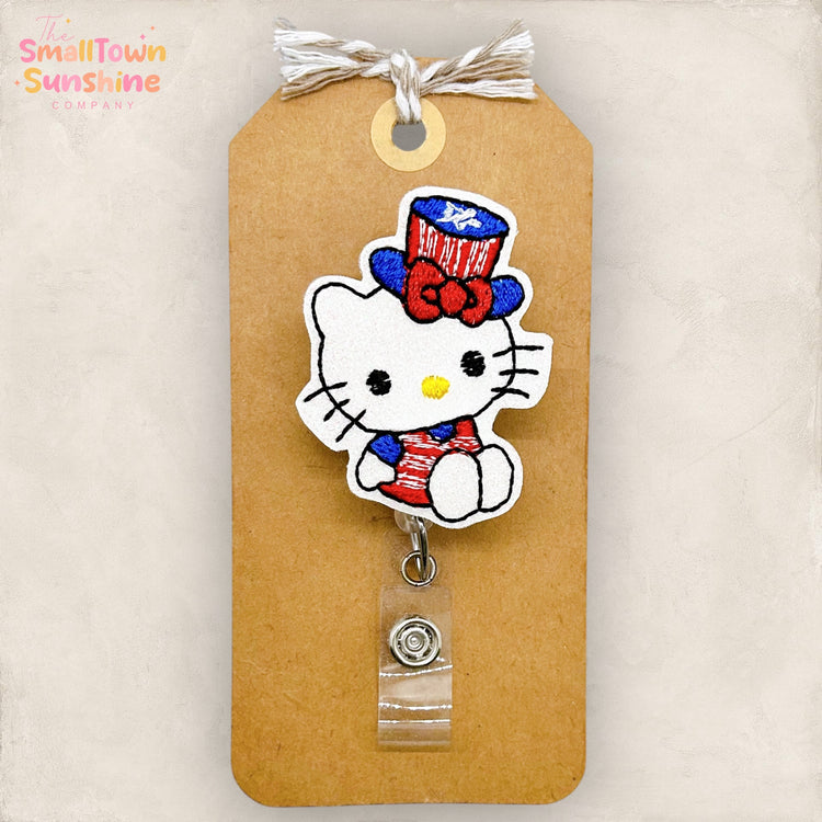 Patriotic Cat Badge Topper