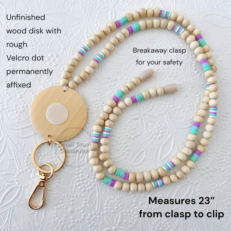 Beaded Lanyard for Removable Badge Toppers | ELECTRIC BLUE