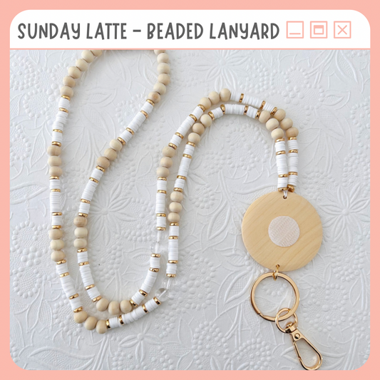 Beaded Lanyard for Removable Badge Toppers | SUNDAY LATTE