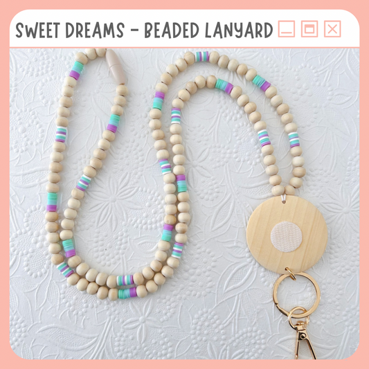 Beaded Lanyard for Removable Badge Toppers | SWEET DREAMS