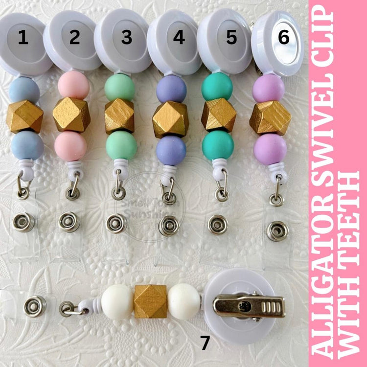 Perfectly Pastel Beaded Badge Reel Collection
