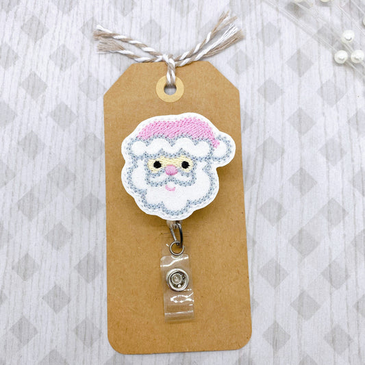 Pink Santa Badge Topper
